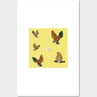 Belgian D'Uccle Pattern Yellow Posters and Art